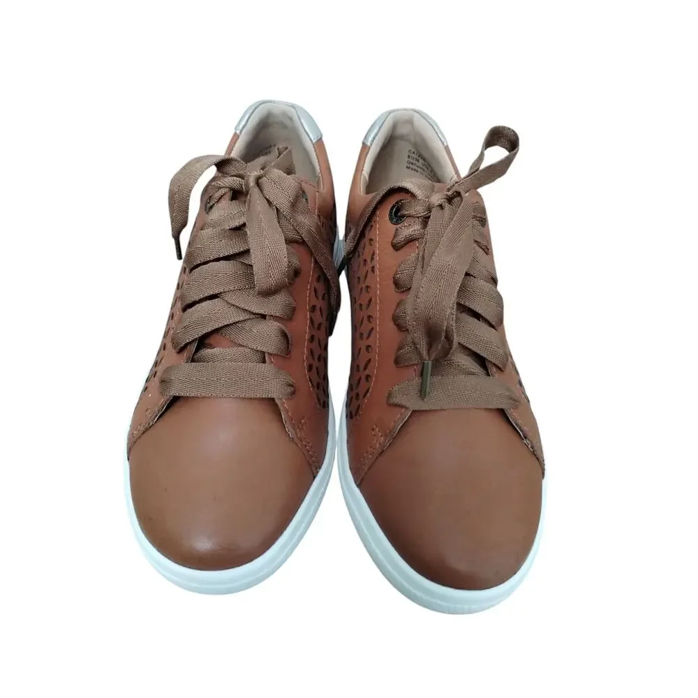 Aetrex Women's‎ Leather Courtney Lace-up Sneakers size 6-6½ Foot Support Cuttout